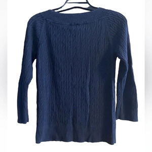 Talbots Black Cable Knit Long Sleeve Sweater Women’s Size Small Pre Owned